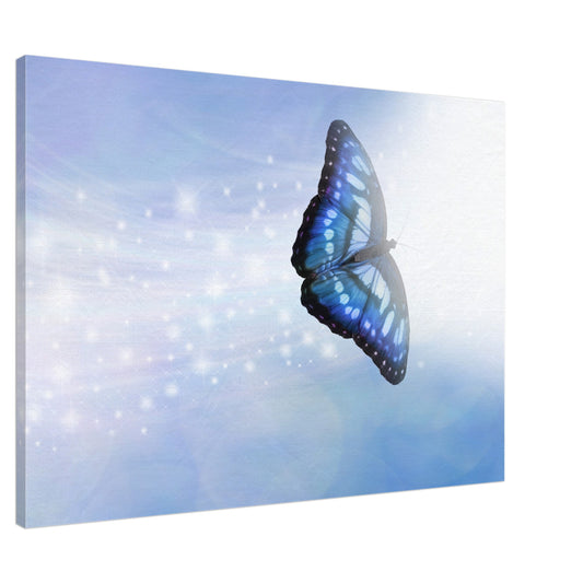 Der blaue Schmetterling - Digitale Kunst Druck auf Leinwand