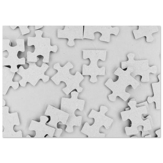 Weiße Puzzle Teile - Digitales Foto Design als Poster